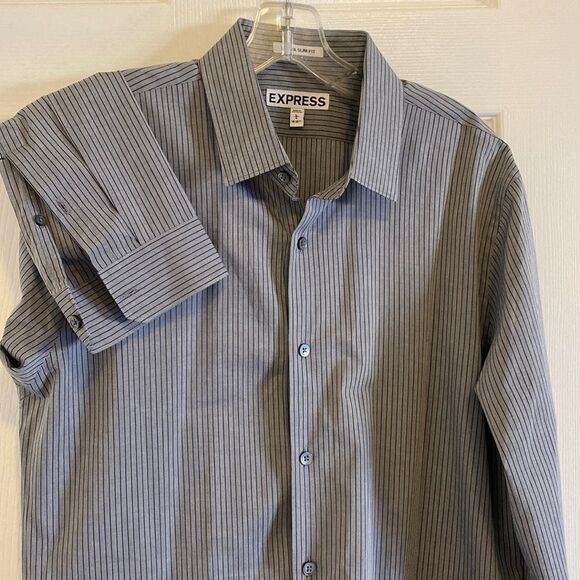 Express Extra Slim Fit Buttons up Long Sleeve Dress Shirt - Picture 2 of 5